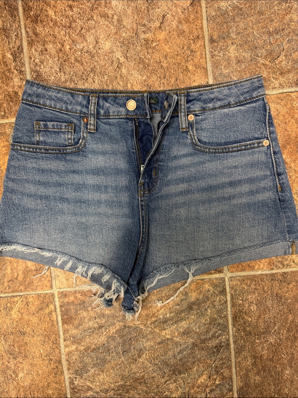 wild fable Blue Denim Frayed Hem Jean Shorts - Women